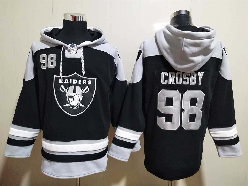 Raiders 98 Maxx Crosby Black All Stitched Sweatshirt Hoodie,We sell and wholesale Raiders 98 Maxx Crosby Black All Stitched Sweatshirt Hoodie on line form chian!